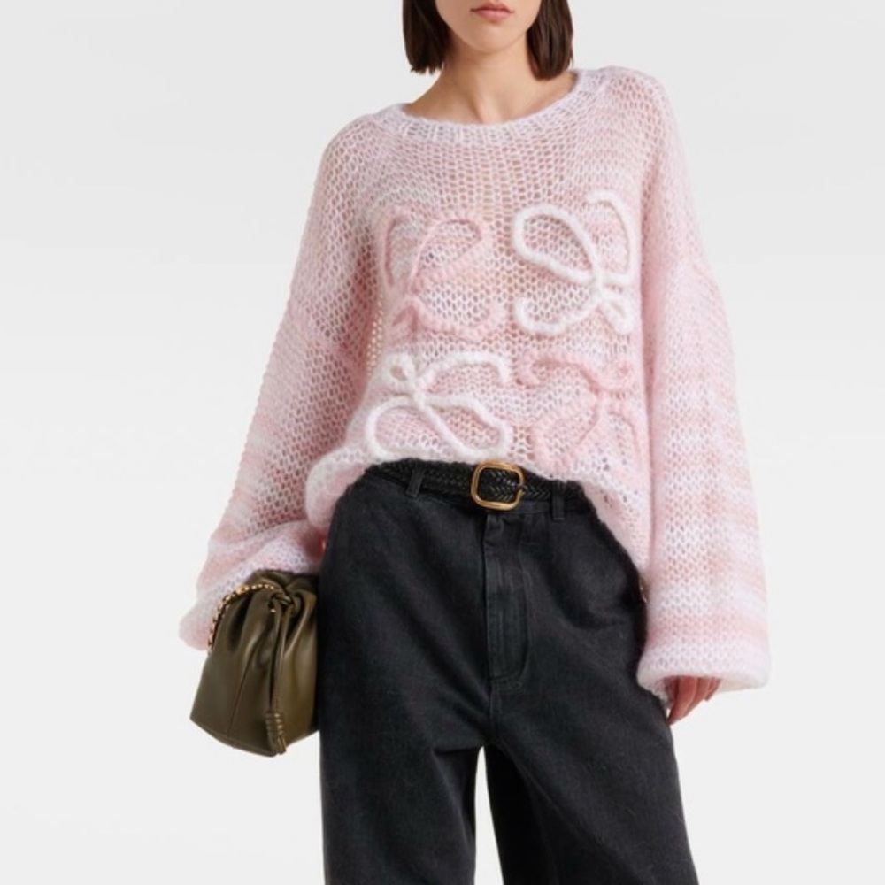 Loewe Anagram Wool Blend Sweater - Pink